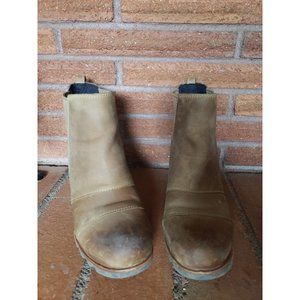 Sorrel Women's Lea Wedge Ankle Boots Booties Brown Leather Size 8.5